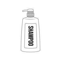 Shampoo Bottle Outline Icon Illustration on Isolated White Background Suitable for Cleanliness, Health care, Hair Hygiene Icon vector