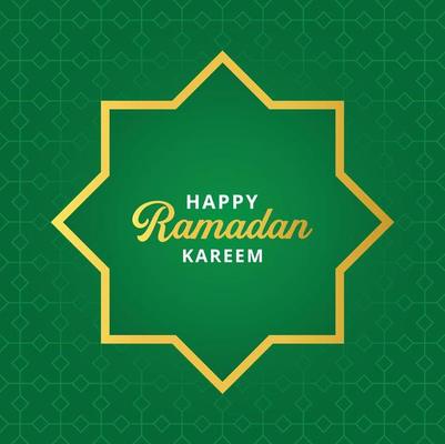 Happy Ramadan Kareem Square Banner with Pattern Background Suitable for Social Media Post, Poster, and Template