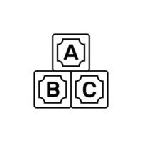 icono de esquema de bloques de alfabeto abc vector