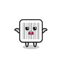 barcode mascot character saying I do not know vector