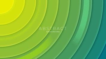 Abstract wavy circle background yellow and tosca color vector