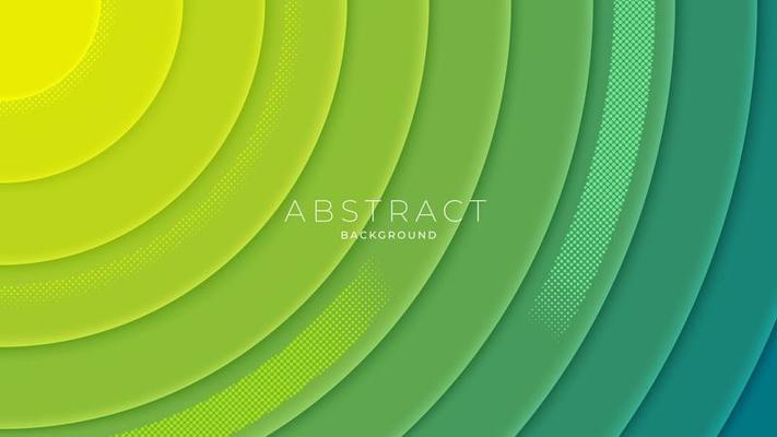 Abstract wavy circle background yellow and tosca color