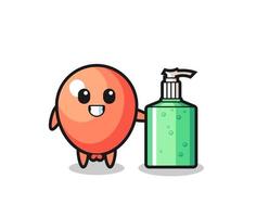 cute balloon cartoon with hand sanitizer vector