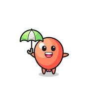 cute balloon illustration holding an umbrella vector