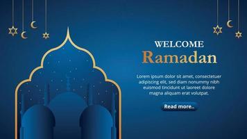 diseño de banner de redes sociales de saludos de ramadán vector