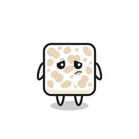 the lazy gesture of tempeh cartoon character vector