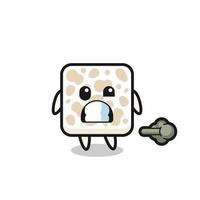 the illustration of the tempeh cartoon doing fart vector