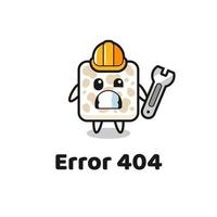 error 404 with the cute tempeh mascot vector