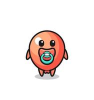 baby balloon cartoon character with pacifier vector