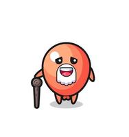 cute balloon grandpa is holding a stick vector