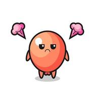 annoyed expression of the cute balloon cartoon character vector