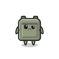 the mascot of the school bag with sceptical face vector