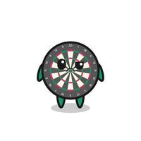 the mascot of the dart board with sceptical face vector