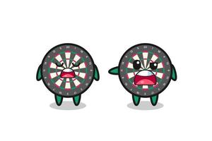 illustration of the argue between two cute dart board characters vector