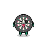 cute dart board character in sweet expression while sticking out her tongue vector