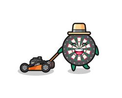 illustration of the dart board character using lawn mower vector
