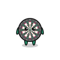 the bored expression of cute dart board characters vector