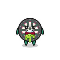 the cute dart board character with puke vector