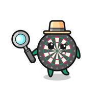 dart board detective character is analyzing a case vector