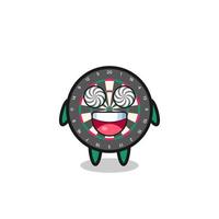 cute dart board character with hypnotized eyes vector