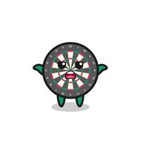 dart board mascot character saying I do not know vector