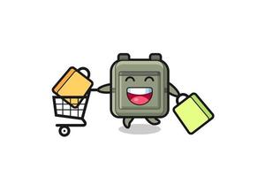 black Friday illustration with cute school bag mascot vector