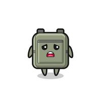 disappointed expression of the school bag cartoon vector