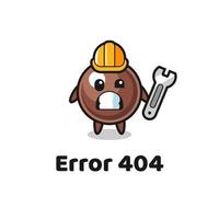 error 404 with the cute tapioca pearl mascot vector