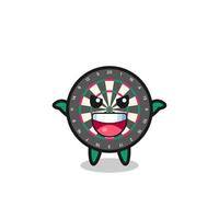 the illustration of cute dart board doing scare gesture vector