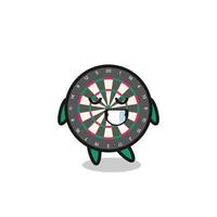 dart board cartoon illustration with a shy expression vector