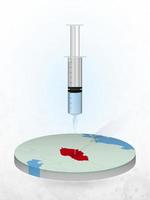 Vaccination of Czech Republic, injection of a syringe into a map of Czech Republic. vector