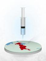 Vaccination of Uzbekistan, injection of a syringe into a map of Uzbekistan. vector