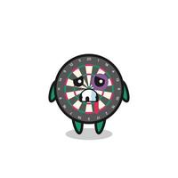 injured dart board character with a bruised face vector