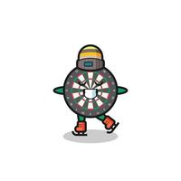 dart board cartoon as an ice skating player doing perform vector