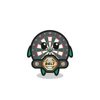 the MMA fighter dart board mascot with a belt vector