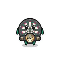 the MMA fighter dart board mascot with a belt vector