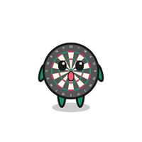the amazed expression of the dart board cartoon vector