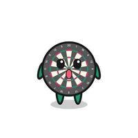 the amazed expression of the dart board cartoon vector