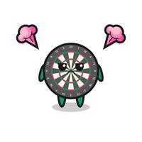 annoyed expression of the cute dart board cartoon character vector