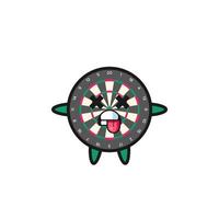 character of the cute dart board with dead pose vector