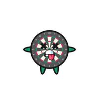 character of the cute dart board with dead pose vector