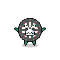 wrathful expression of the dart board mascot character vector