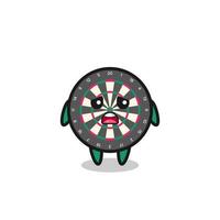 disappointed expression of the dart board cartoon vector