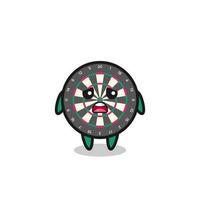 disappointed expression of the dart board cartoon vector