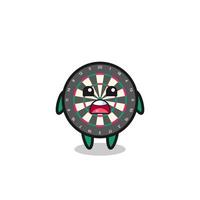 dart board illustration with apologizing expression, saying I am sorry vector