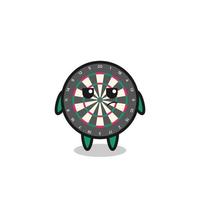 cute dart board character with suspicious expression vector