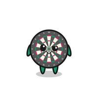 dart board cartoon with an arrogant expression vector