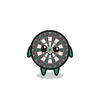 dart board cartoon with an arrogant expression vector