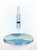 Vaccination of Andorra, injection of a syringe into a map of Andorra. vector