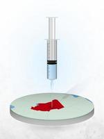 Vaccination of Chad, injection of a syringe into a map of Chad. vector